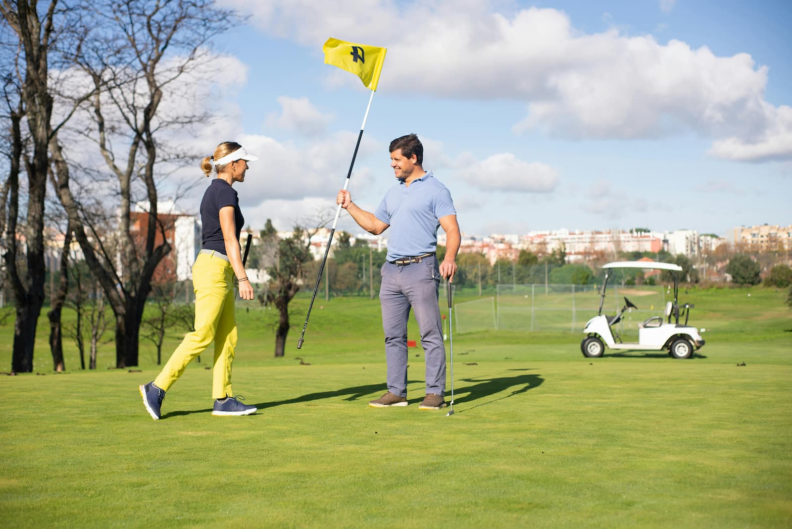 Campo da golf durante una partita amatoriale